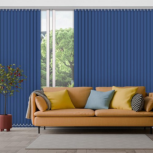 Polaris Royal Blue 89mm Blackout Lifestyle Vertical blinds