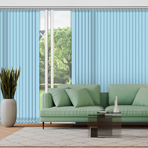 Polaris Baby Blue 89mm Dimout Lifestyle Vertical blinds