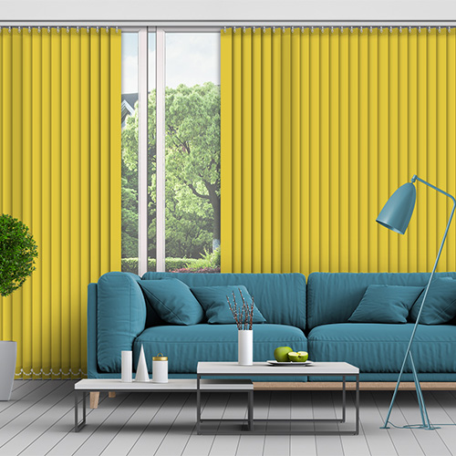 Polaris Chartreuse 89mm Dimout Lifestyle Vertical blinds