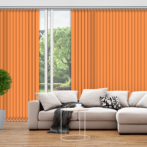 Polaris Tangerine 89mm Dimout Lifestyle Vertical blinds