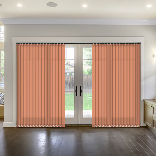 Polaris Cantaloupe Dimout Lifestyle Vertical blinds