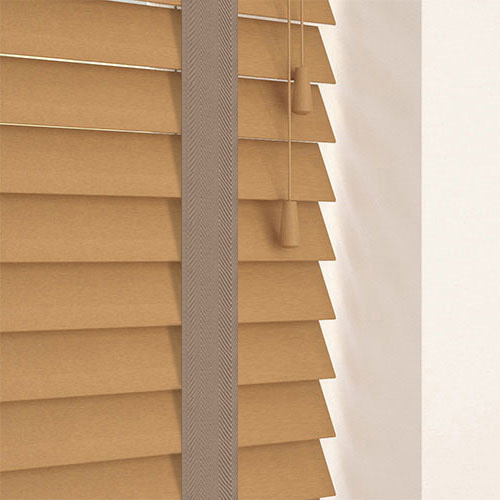 Soho 50mm Basswood & Canvas Tape Lifestyle Wooden blinds