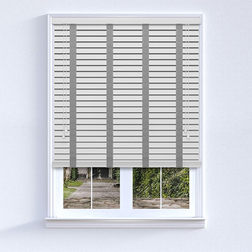 Native Cool White & Grey Tape Lifestyle Wooden blinds