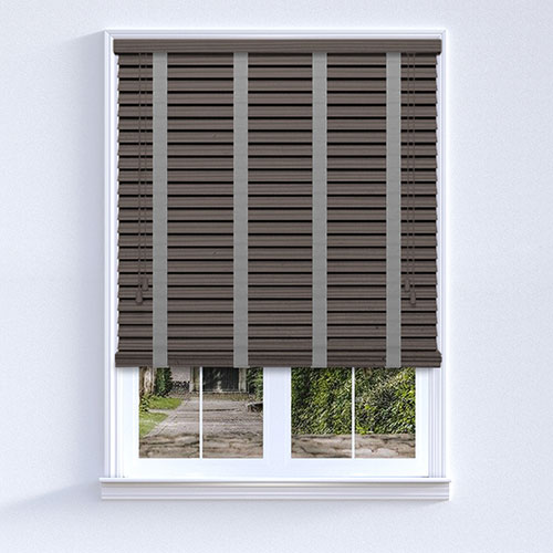 Native Flint Grey & Grey Tape Lifestyle Wooden blinds