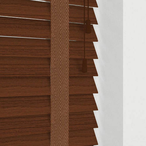 Native Old Oak & Tan Tape - Faux Wood Blind, 50mm Slat | Blinds4UK