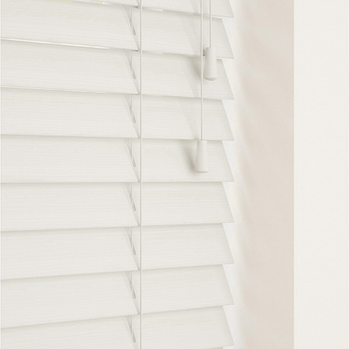 Ghost Embossed White Faux Wooden Blind