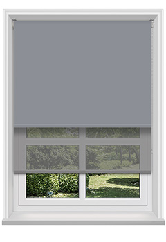 Double Roller Gable & Dark Grey Voile Thumbnail image